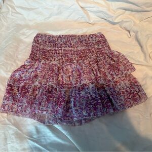 Multicolored purple ruffle skirt